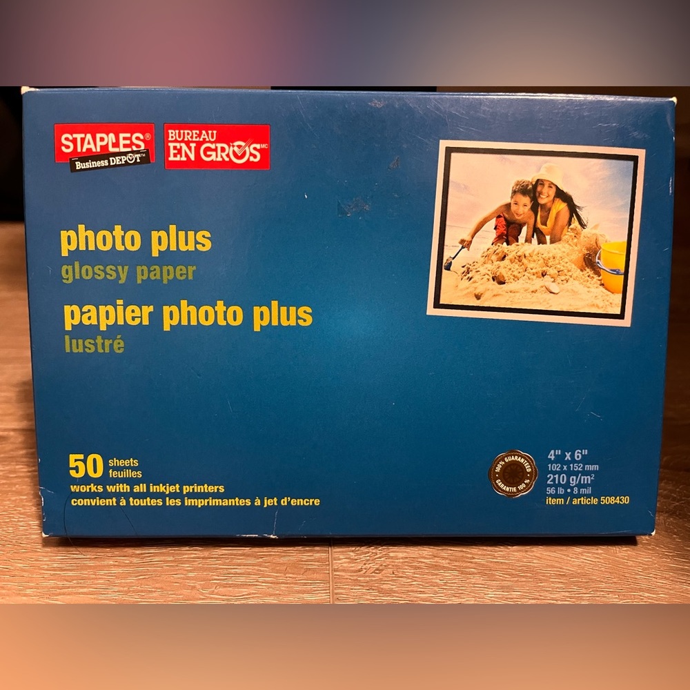 Staples Photo Plus Glossy Paper - 50 sheets 4 x 6